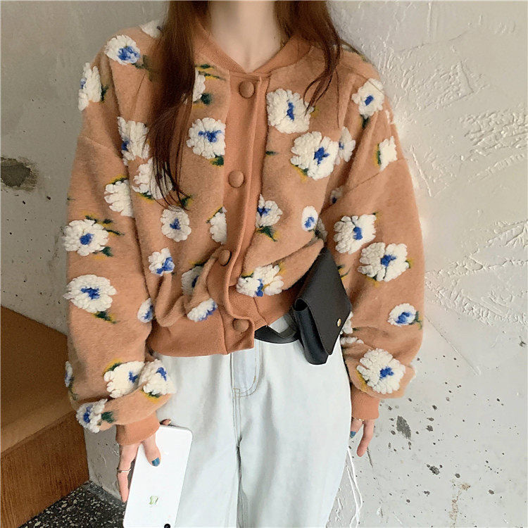Vintage flowers, short coats, loose  tops  1458