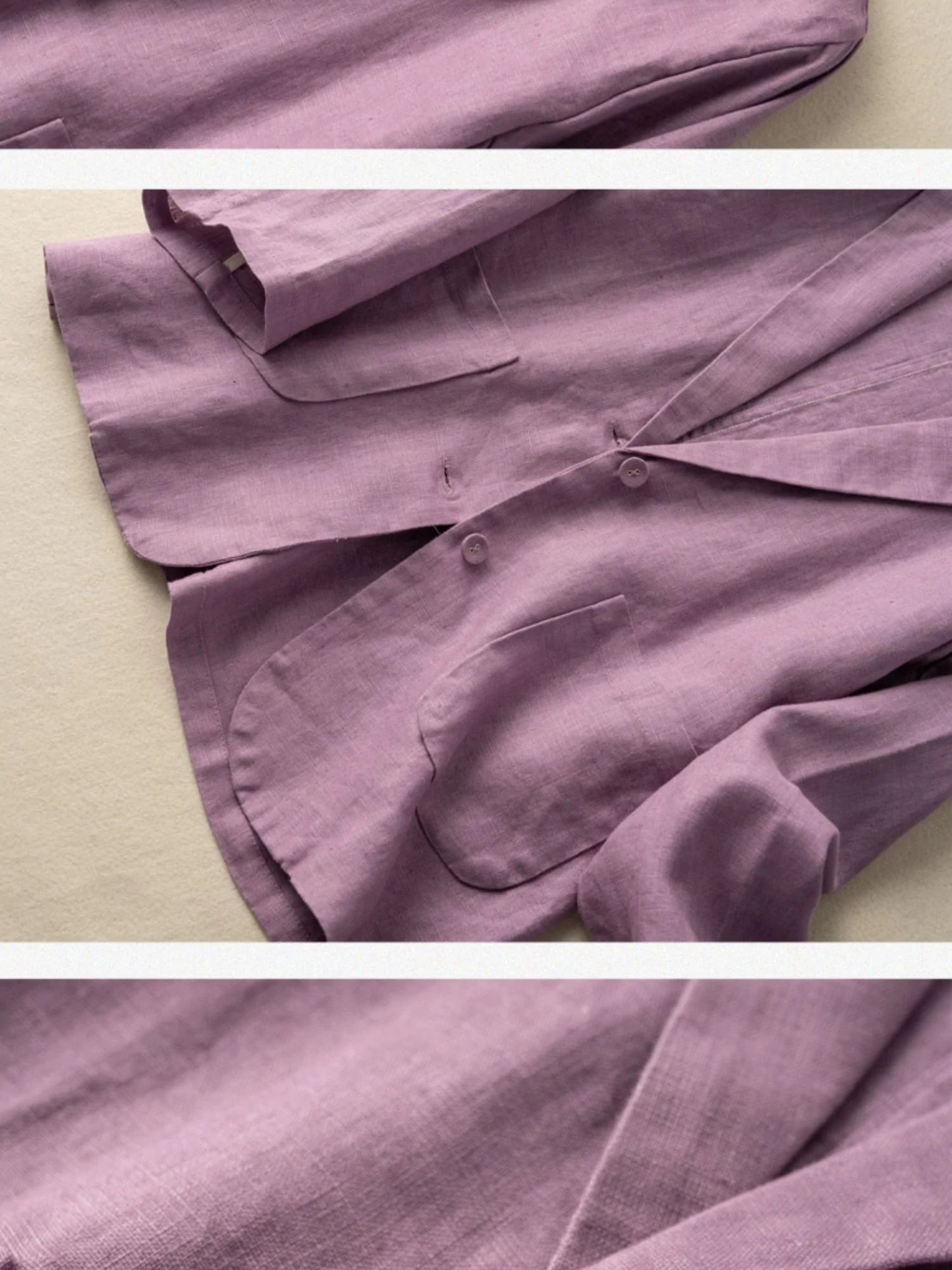 Casual Linen Long Sleeve Cropped Blazer