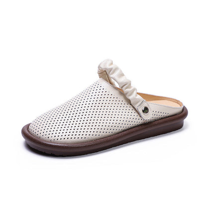 Women Vintage Summer Hollow Leather Casual Sandals/Slippers