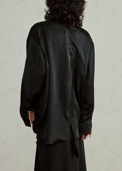 Bohemian Black Asymmetrical Button Top Lantern Sleeve