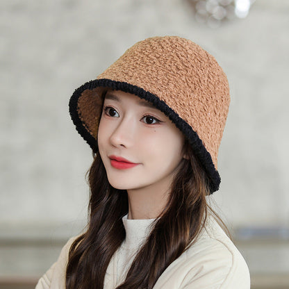 Women Winter Artsy Knitted Spliced Warm Hat
