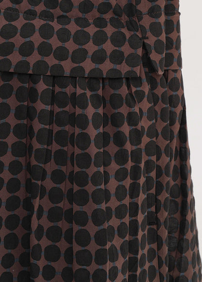 Boho Chocolate Print Cotton Long Dress Summer