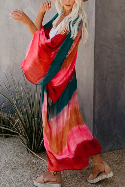 Tie Dye Stripe Kimono