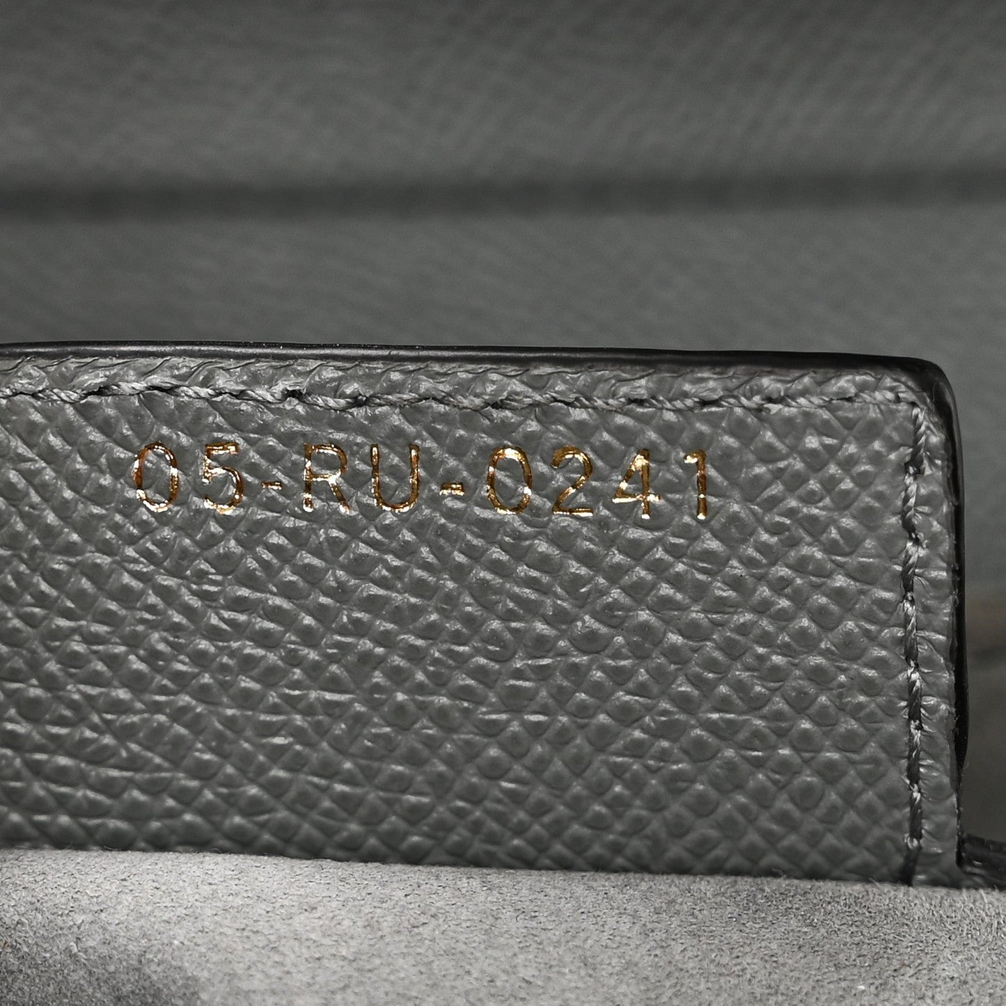 Grained Calfskin Saddle Bag Grey Stone