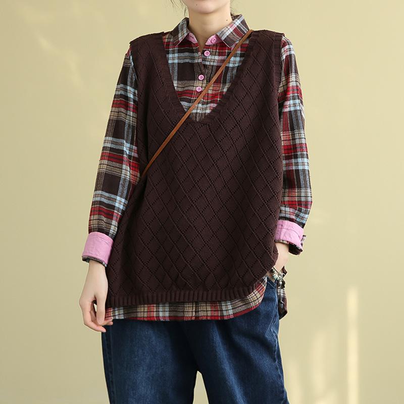 Women's Retro Loose Knitted Sweater Vest