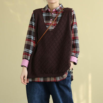 Women's Retro Loose Knitted Sweater Vest