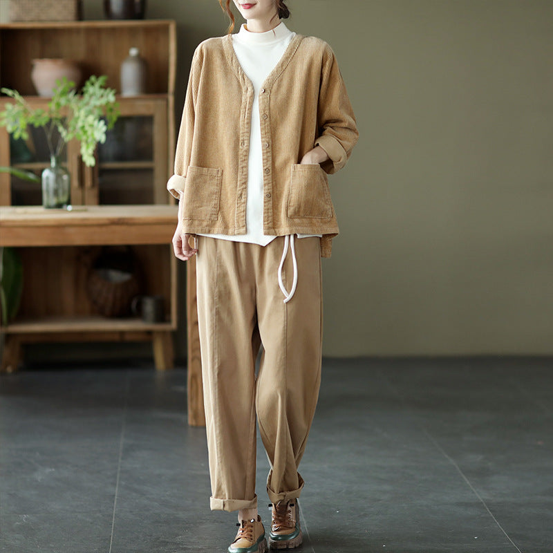 New Style Retro Literary Corduroy Jacket