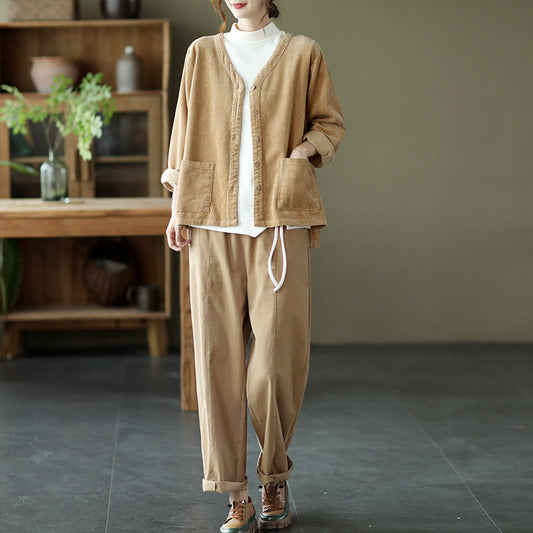New Style Retro Literary Corduroy Jacket