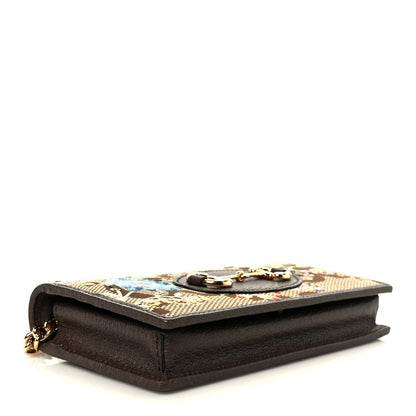 Monogram Jumbo GG Textured Dollar Calfskin Embroidered Horsebit 1955 Wallet On Chain Camel Ebony New Acero Multicolor