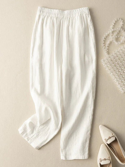 Pure Color Casual Linen Harem Pants