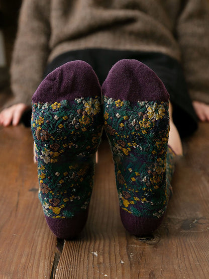 5 Pairs Winter Women Thick Retro Socks