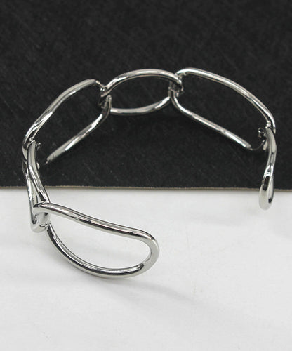 Style Gold Metal Hollow Out Chain Open Cuff