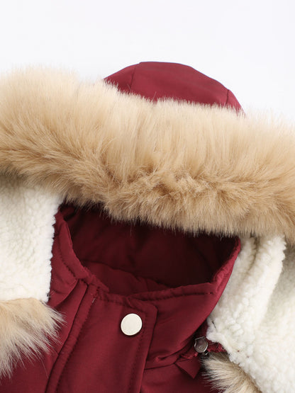 Women's Coat Daily Lamb wool Fall Winter Regular Midi Length Coat Solid Color Oversized Coat