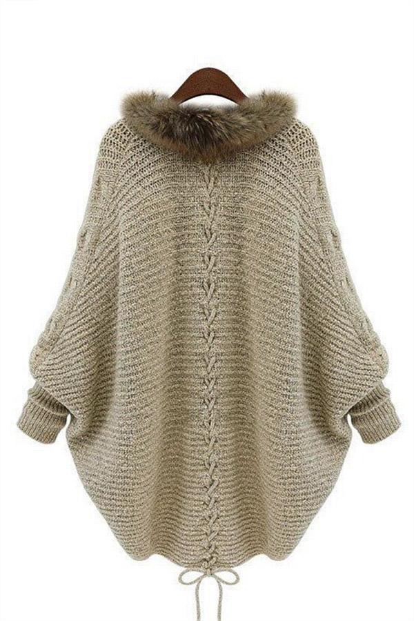 Buffy Faux Fur Cable Knit Cardigan