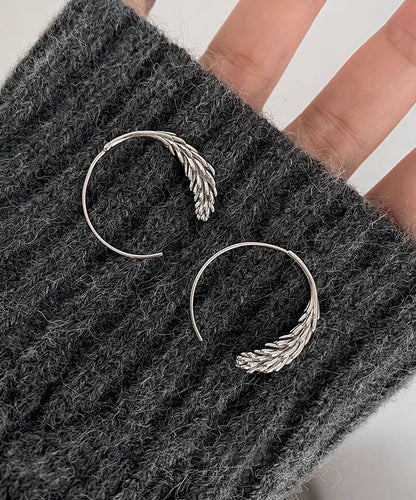 Chic Gold Copper Overgild Ear Of Wheat Hoop Earrings