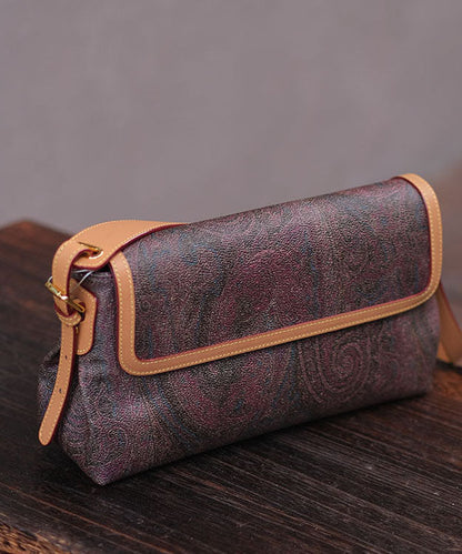 Elegant Chocolate Jacquard Durable Leather Shoulder Bags