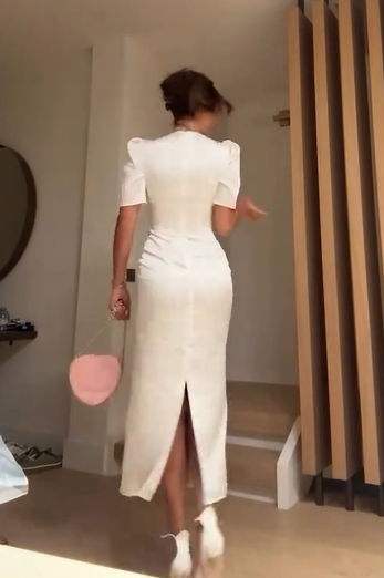 Sexy Lace V-neck Stitching Solid Color Slim Dress