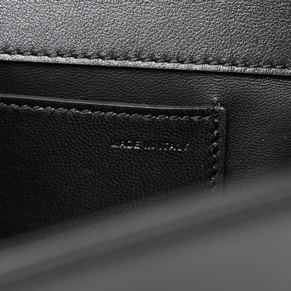 Calfskin Monochrome Vlogo Loco Shoulder Bag Black
