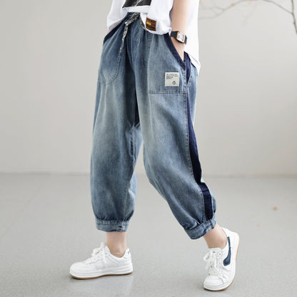 Women Casual Loose Patchwork Summer Thin Jeans