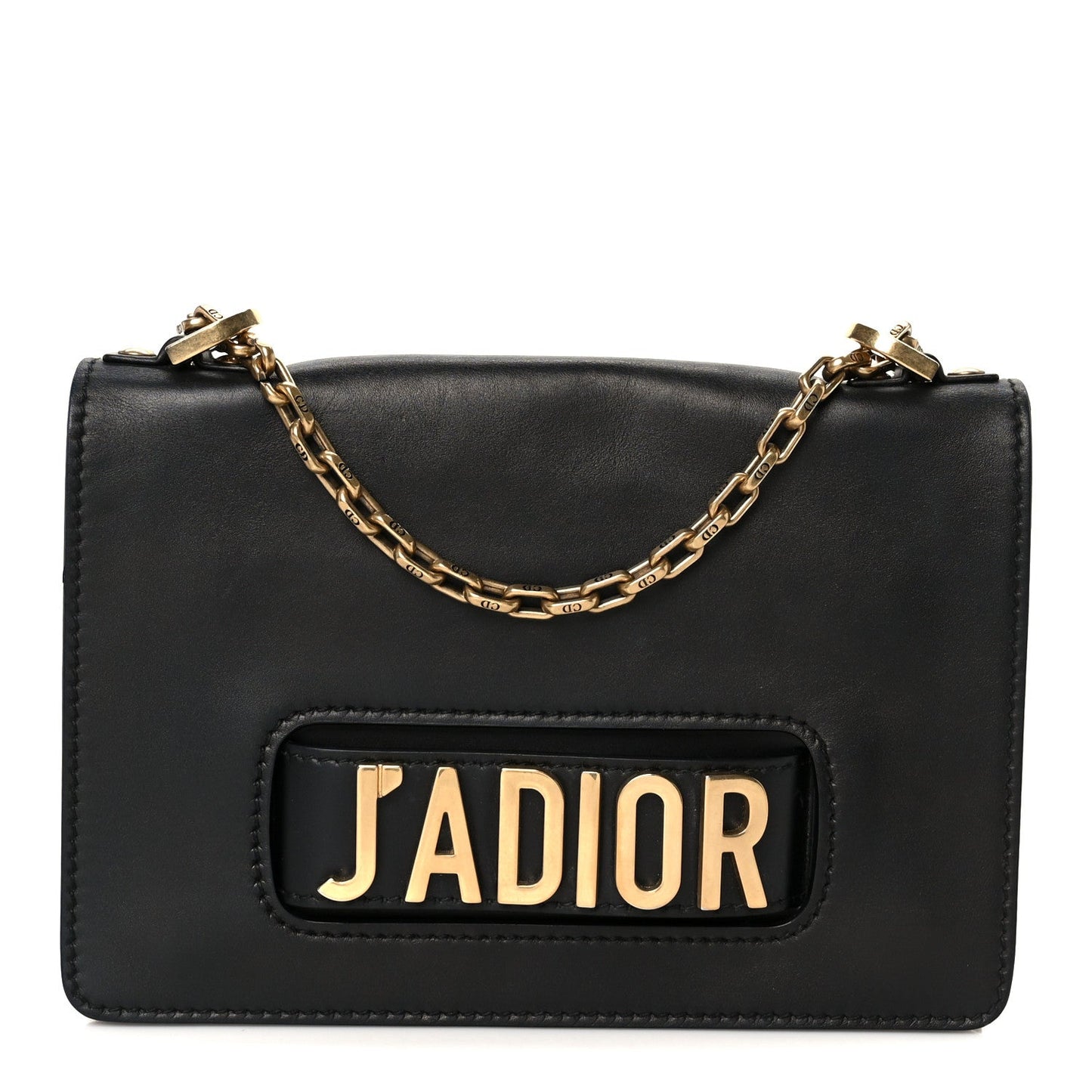 Calfskin J'Adior Chain Flap Bag Black