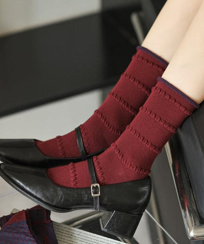 Autumn And Winter Women's Jacquard Mid Calf Socks