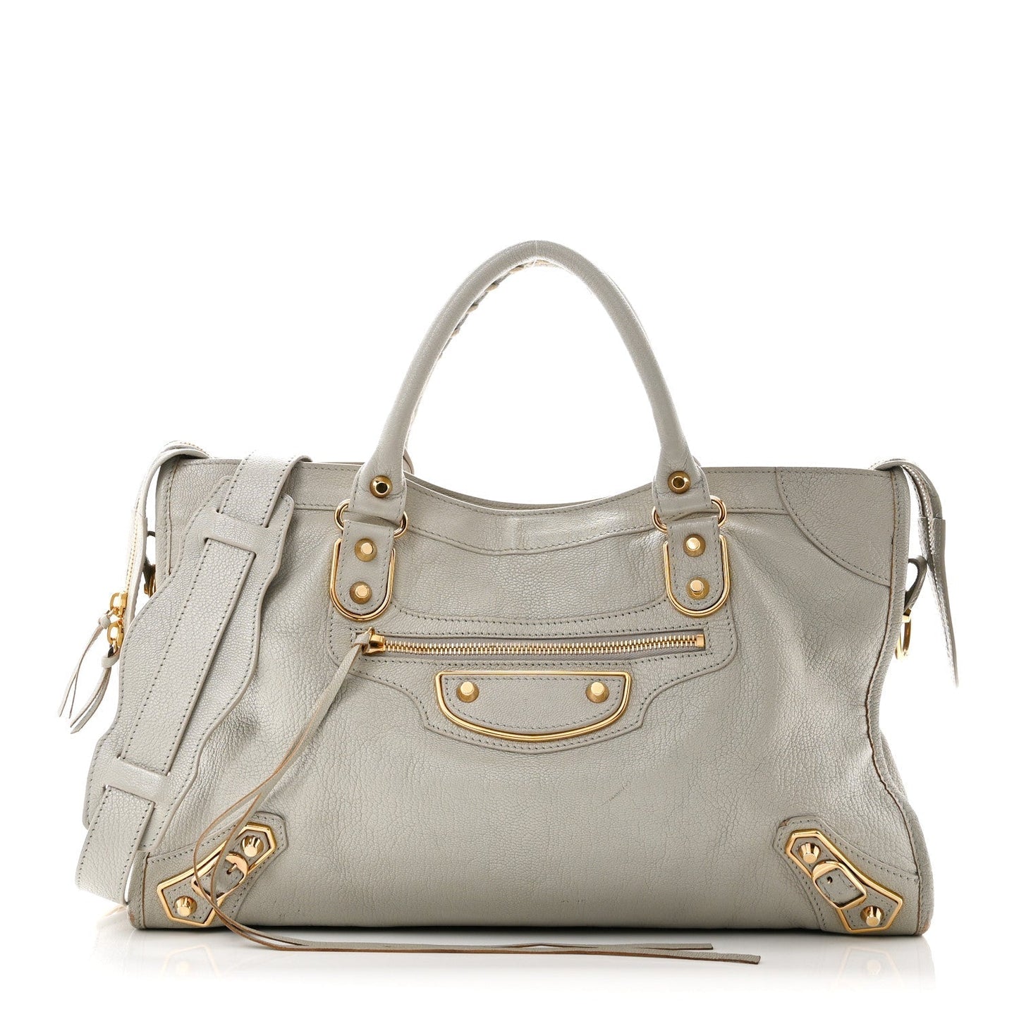 Chevre Gold Metallic Edge Hardware City Gris Glace