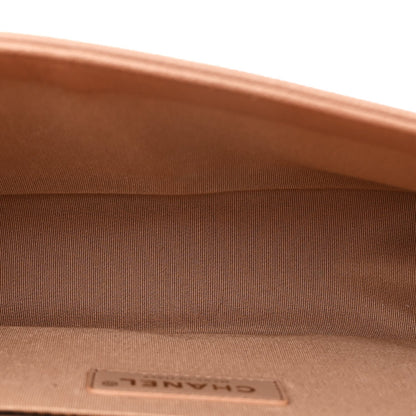Caviar Chevron Quilted Medium Boy Flap Brown