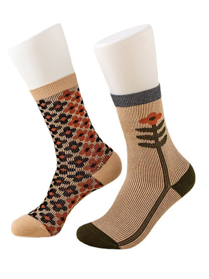 5 Pairs Cotton Cartoon Women Japan Style Crew Socks