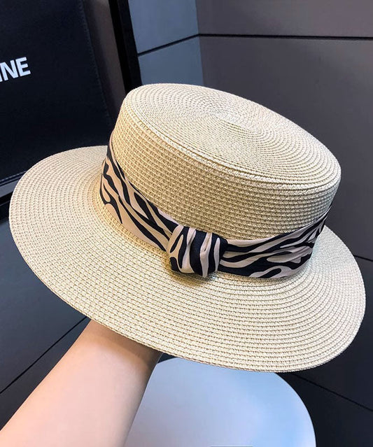 Women Khaki Versatile Straw Woven Cloche Hat