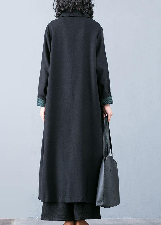 New plus size long coat fall jacket green patchwork double breast Coats Women