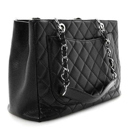 Caviar Quilted Grand Shopping Tote GST Black