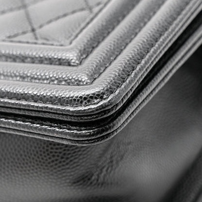 Caviar Quilted Small Boy Flap Black