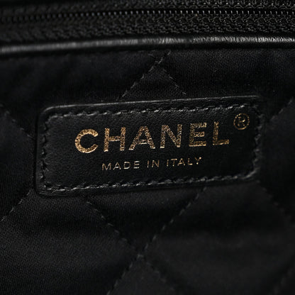 Shiny Calfskin Quilted Small Chanel 22 Black