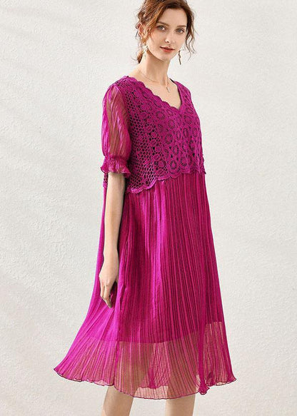 Women Rose Fashion Flare Sleeve Spring Long Dress