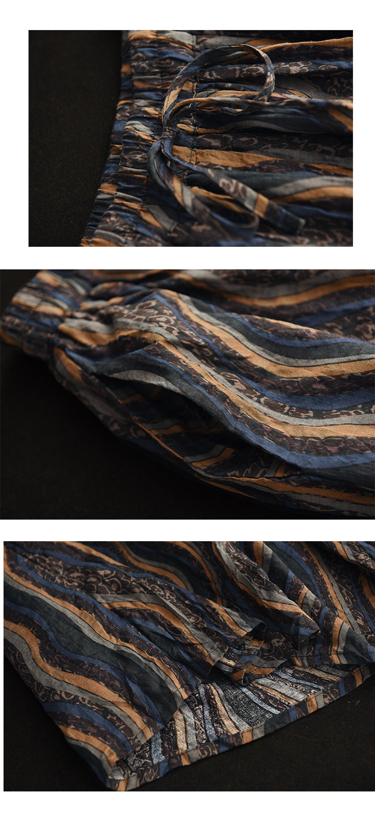 Vintage-Print Elasticated Waist Skirt