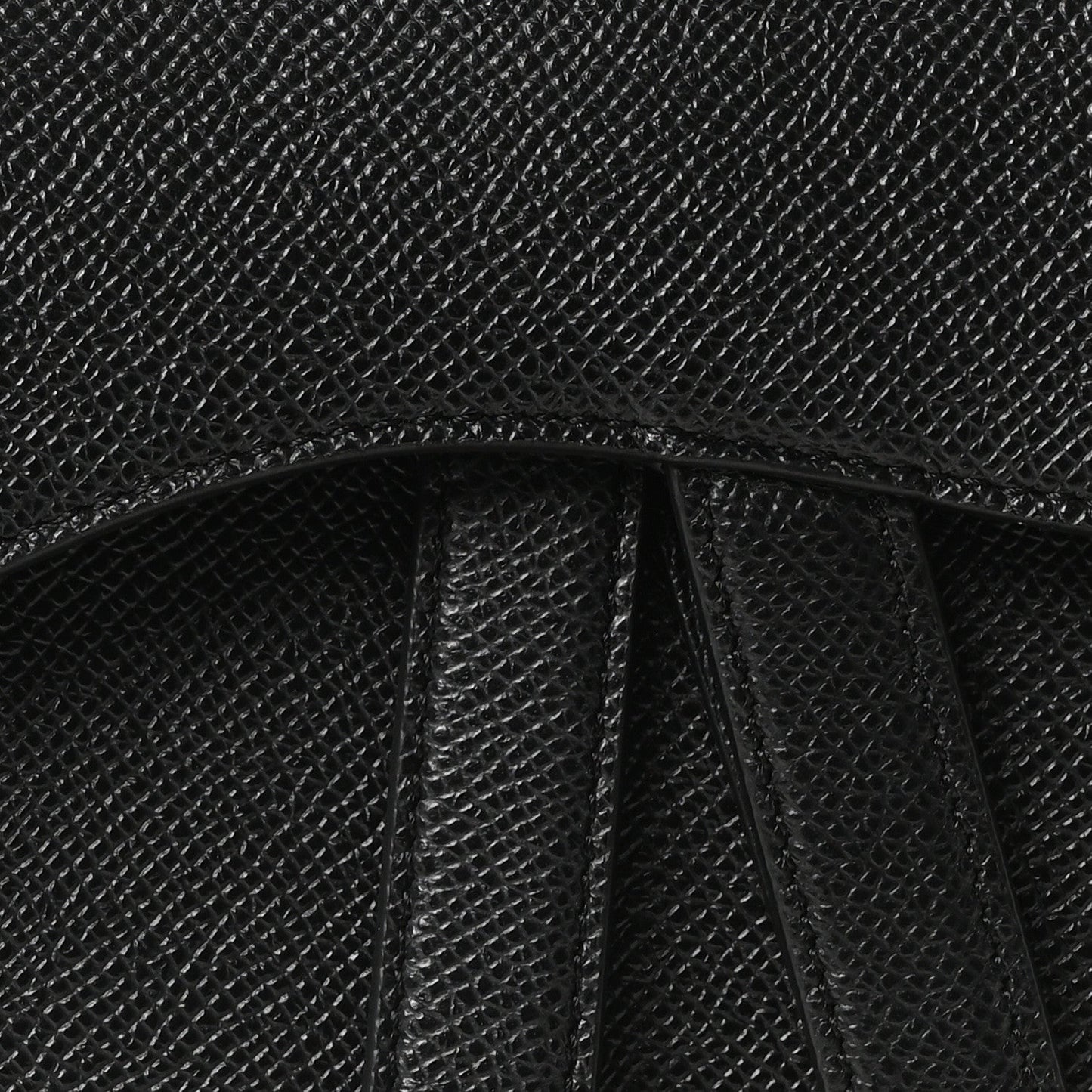 Grained Calfskin Saddle Bag Black