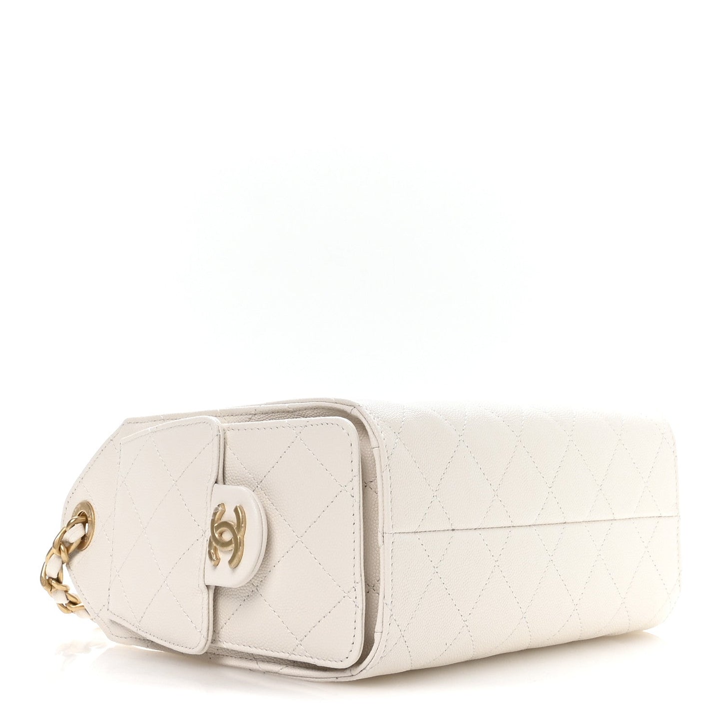 Caviar Quilted Mini Chanel 25 Handbag White