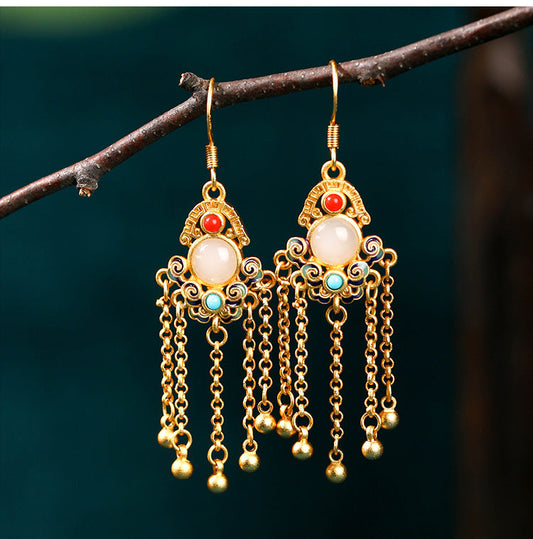 Literary Vintage Tassel Earrings