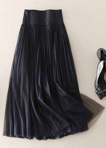 Beautiful Blue Zip Up Patchwork Tulle Skirt Spring