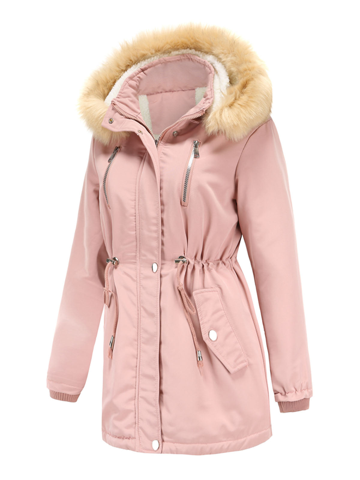 Women's Coat Daily Lamb wool Fall Winter Regular Midi Length Coat Solid Color Oversized Coat