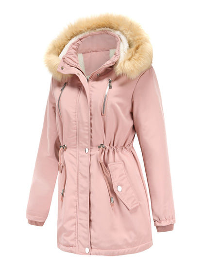 Women's Coat Daily Lamb wool Fall Winter Regular Midi Length Coat Solid Color Oversized Coat