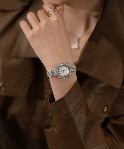 Beautiful Silk Stainless Steel Tempered Glass Ear Of Wheat Watches