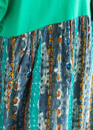 Classy patchwork prints cotton dresses Fashion Ideas green o neck Dresses sundress