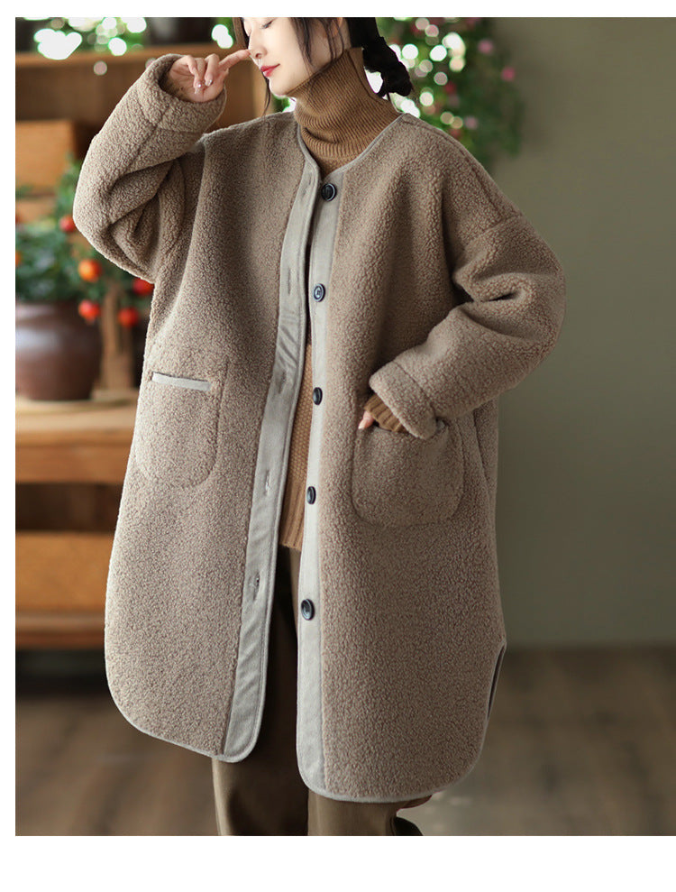 Fashion Mid-Length Sherpa Thermal Jacket