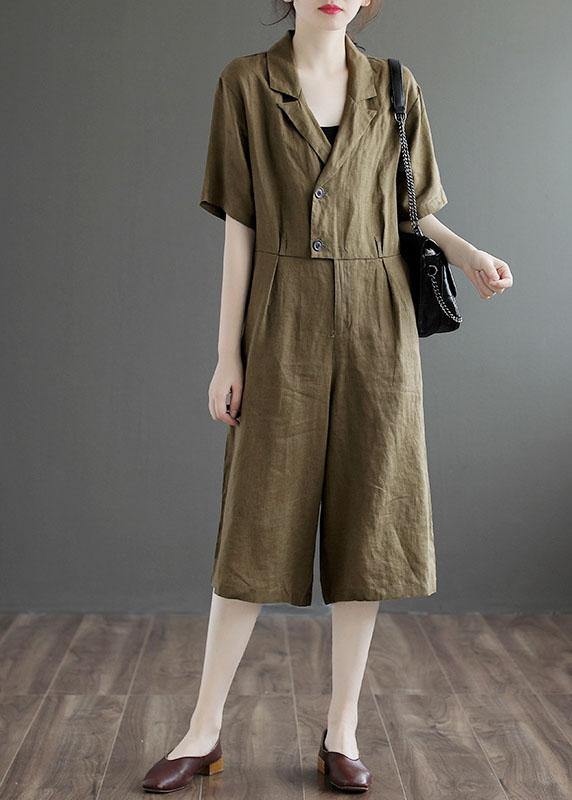 Bohemian Blue Pockets Button Vacation Summer Linen Dress