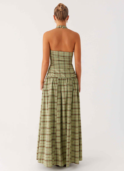 Lilith Maxi Dress - Forest Plaid