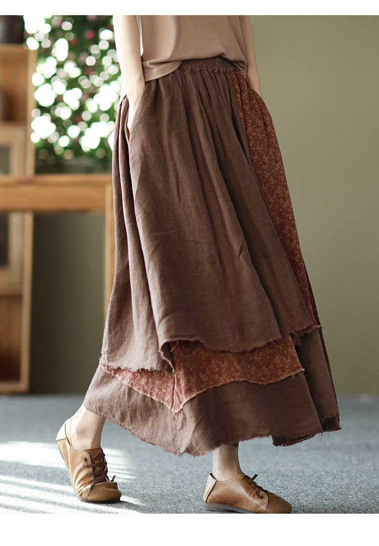 Vintage Heavy Industry Irregular Print Skirt