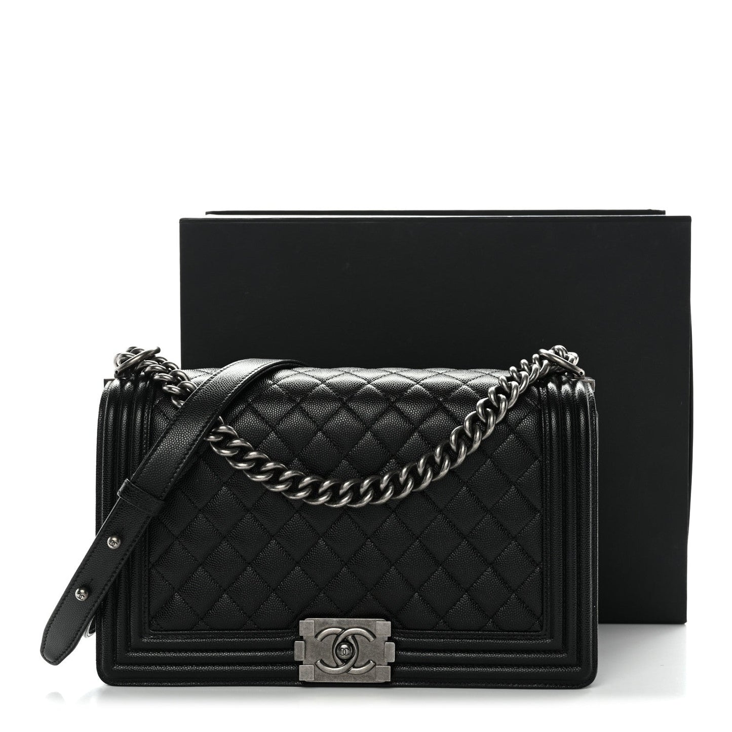 Caviar Quilted New Medium Boy Flap Black