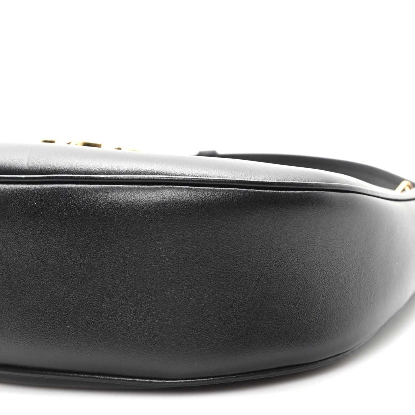 Smooth Calfskin Medium Strap Ava Triomphe Shoulder Bag Black