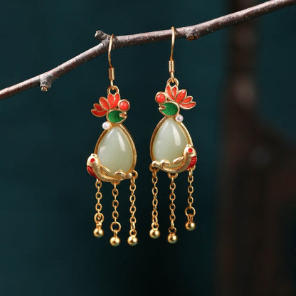 Court Style Tassel Retro Literary Earrings